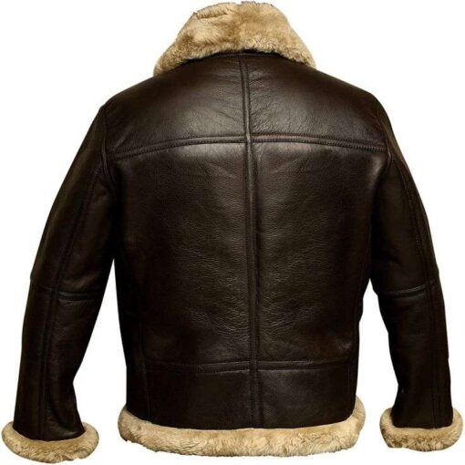 Genuine Sheep Skin Leather RAF Flight Aviator Jacket With Fur Wool Lining - Image 4