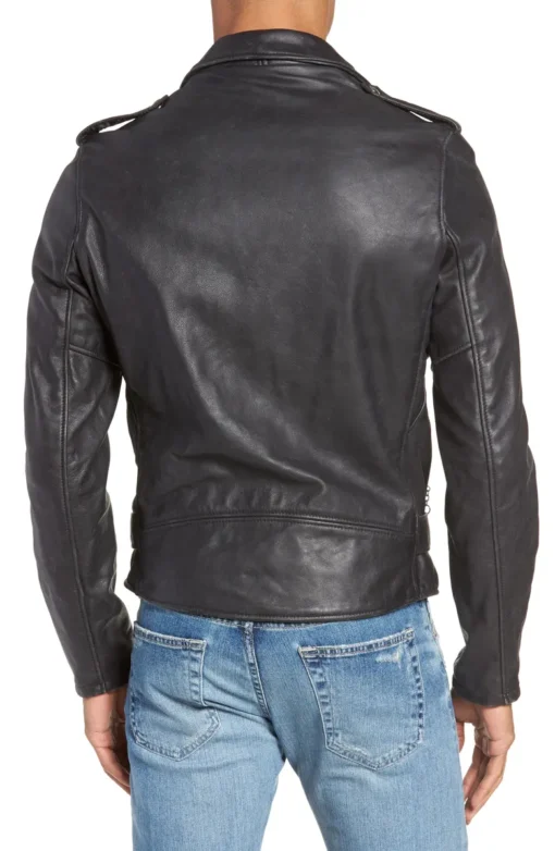 Cowhide Leather Motorcycle Jacket Men's - Image 3