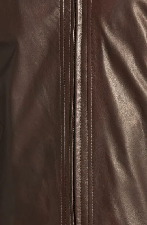 Brown Genuine Lambskin Leather Jacket Men's - Image 4