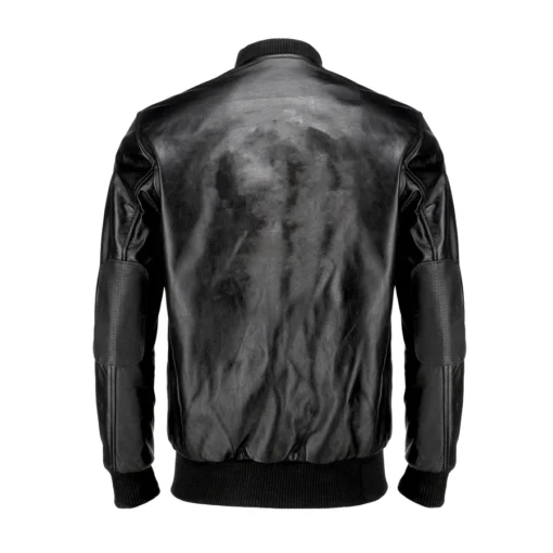 Mens New 70's Retro Bomber Jacket Black - Image 3