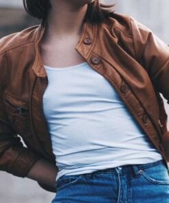 Leather Bomber Jacket Women