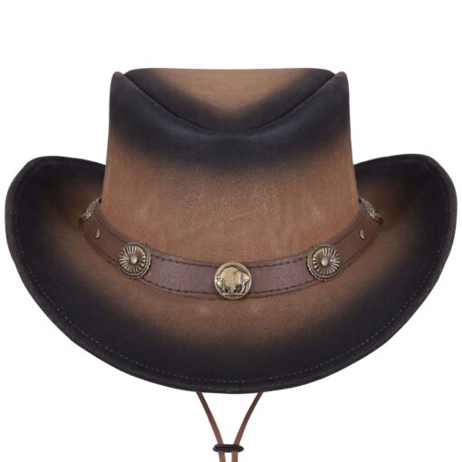 Genuine Leather Outback Hat With Buffalo Nickel Band - Image 3