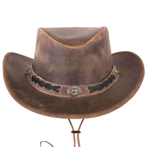 Vintage Leather Cowboy Hat with Braided Hat Band - Image 3