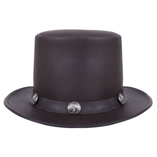 El Dorado Brown Leather Top Hat - Image 3