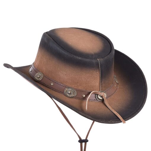 Genuine Leather Outback Hat With Buffalo Nickel Band - Image 2