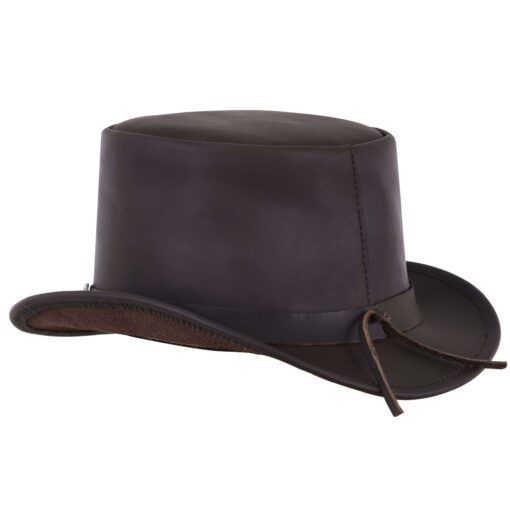 El Dorado Brown Leather Top Hat - Image 2