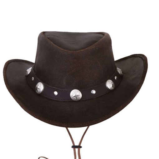 Brown Suede Leather Western Cowboy Hat - Image 2