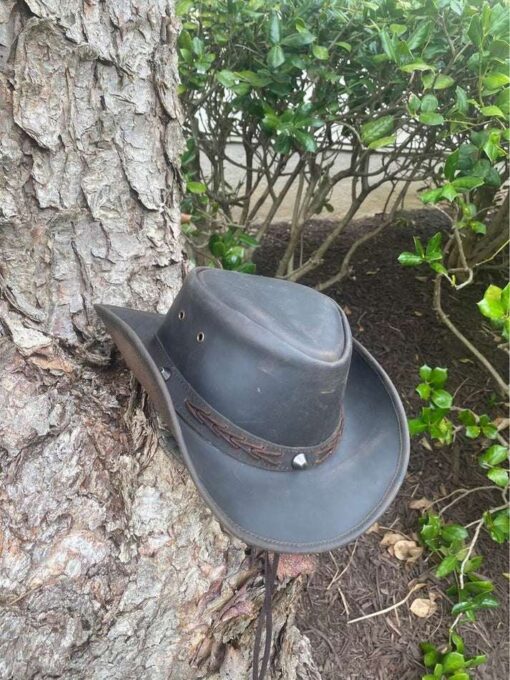 Ruff Ryders Genuine Leather Brown Bush Cowboy Hat - Image 5