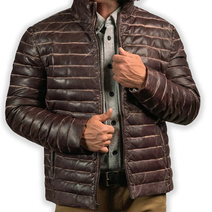 brown-leather-puffer-jacket-men