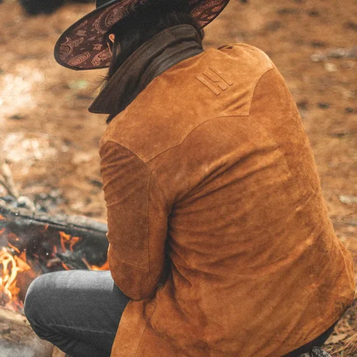 Brown Suede Leather Cowboy Western Jacket - Image 4