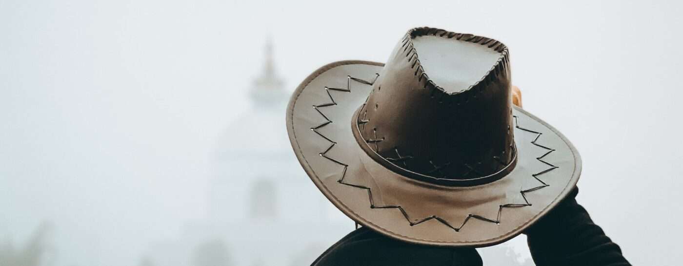 leather cowboy hat