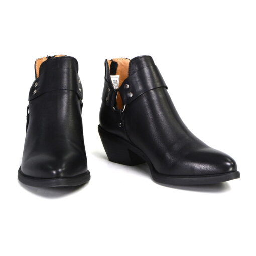 Women's Premium Black Leather Classic Harness Ring Shoes - Image 8