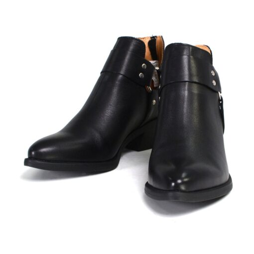 Women's Premium Black Leather Classic Harness Ring Shoes - Image 7