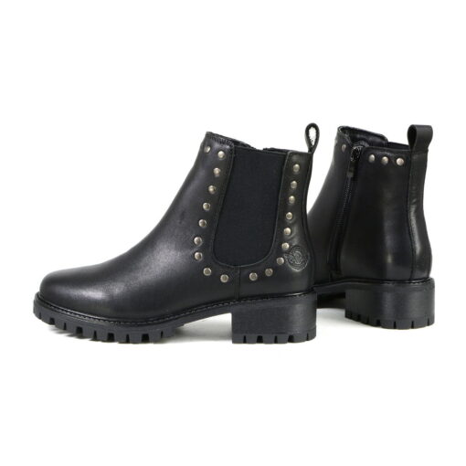 Women's Premium Black Leather Chelsea Boots With Rivets - Image 7