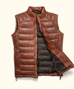 Leather Puffer Vest