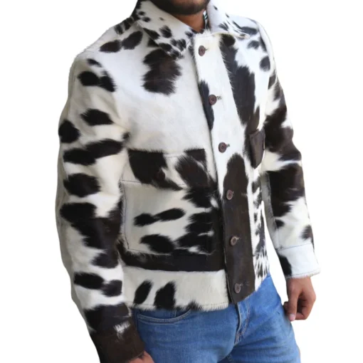 Men's Genuine Pony Skin Leather Cow Skin Jacket - Image 6