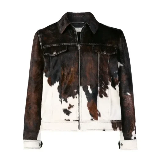 Men's Hair On Pony Skin Motorcycle Leather Jacket