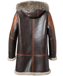 Sherpa Leather 43 Alternative view of Vintage Style Hooded Shearling Leather Coat