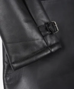 Alternative view of Men's 3/4 Length Black Shearling Leather Coat